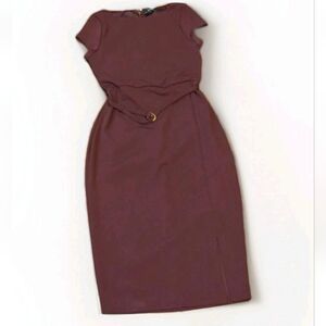 Express pencil dress maroon short sleeve XS